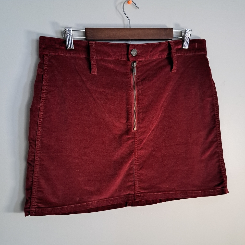 Madewell size 30 velveteen straight zip mini skirt